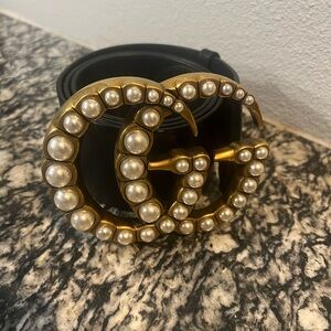 Gucci Pearl GG Marmont Wide belt